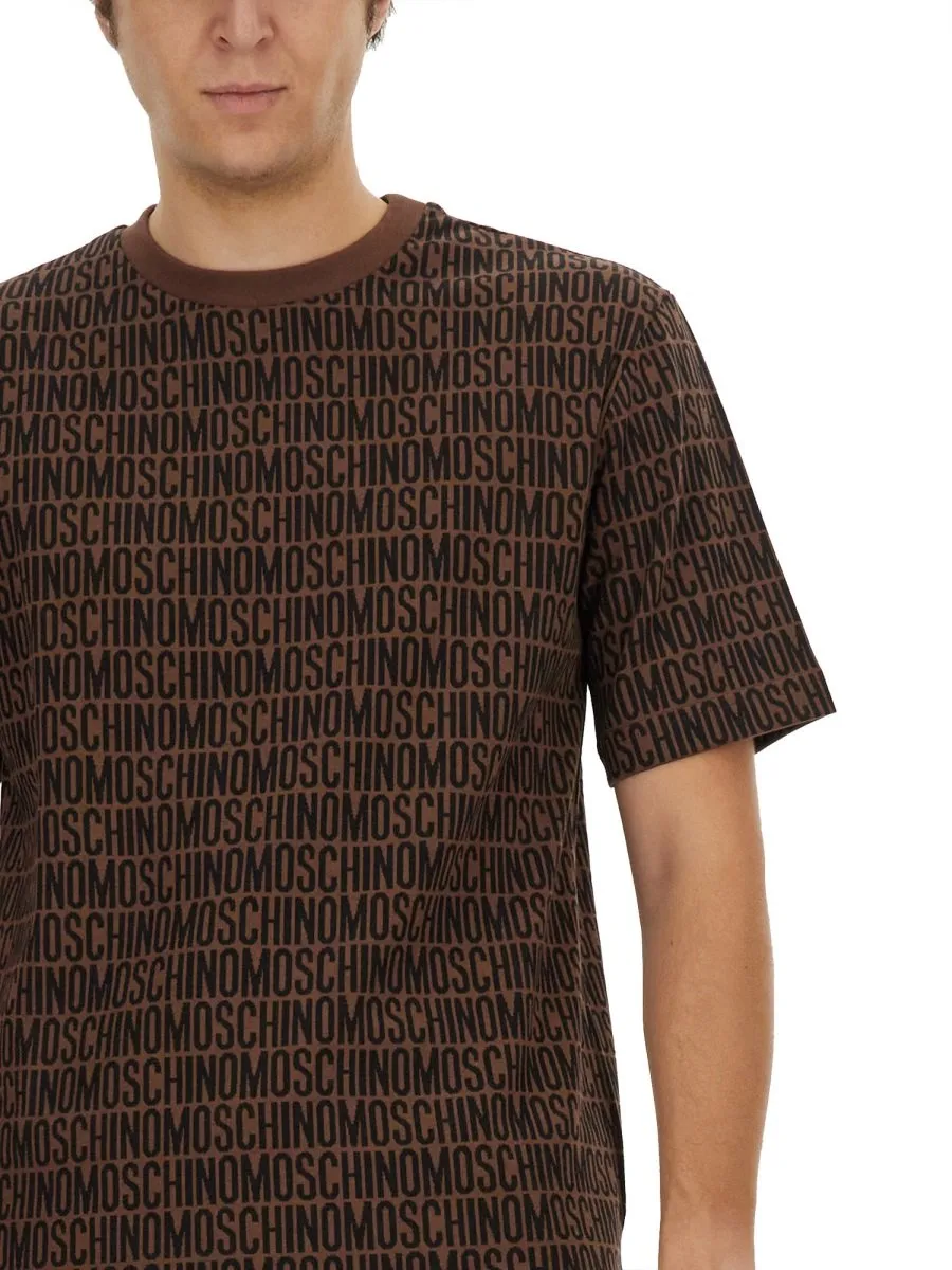 Moschino Allover Logo Printed Crewneck T-Shirt