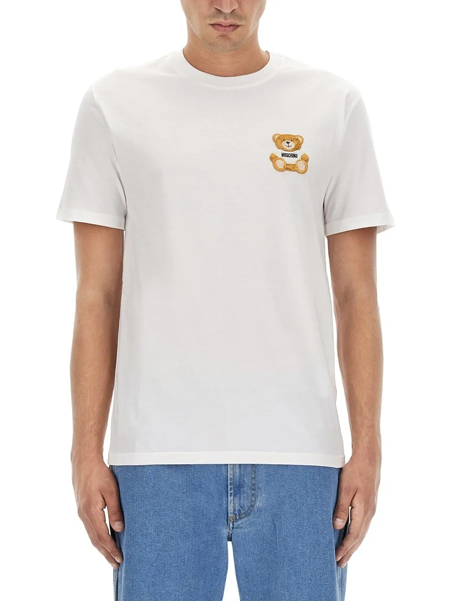 Moschino Teddy-Bear Patch Crewneck T-Shirt