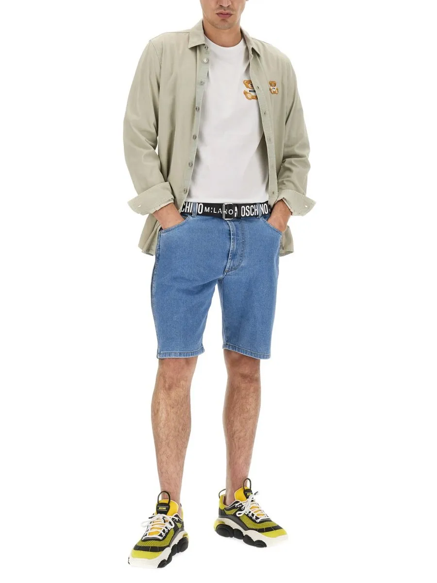 Moschino Teddy-Bear Patch Crewneck T-Shirt