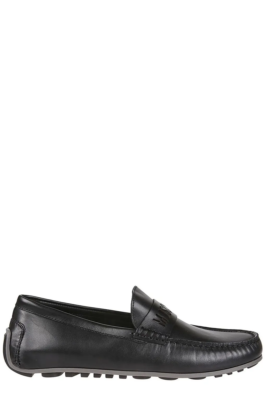 Moschino Logo Cut-Out Ruched Loafers
