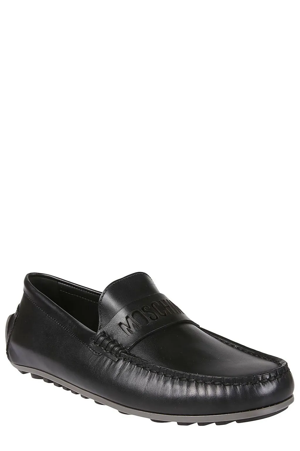Moschino Logo Cut-Out Ruched Loafers