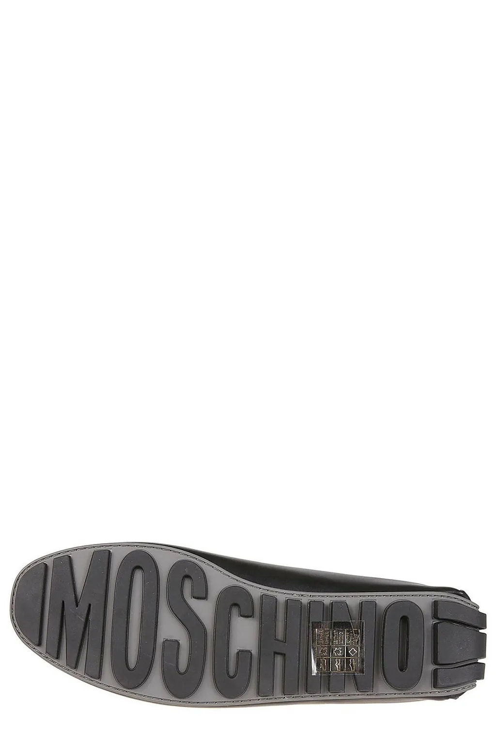 Moschino Logo Cut-Out Ruched Loafers
