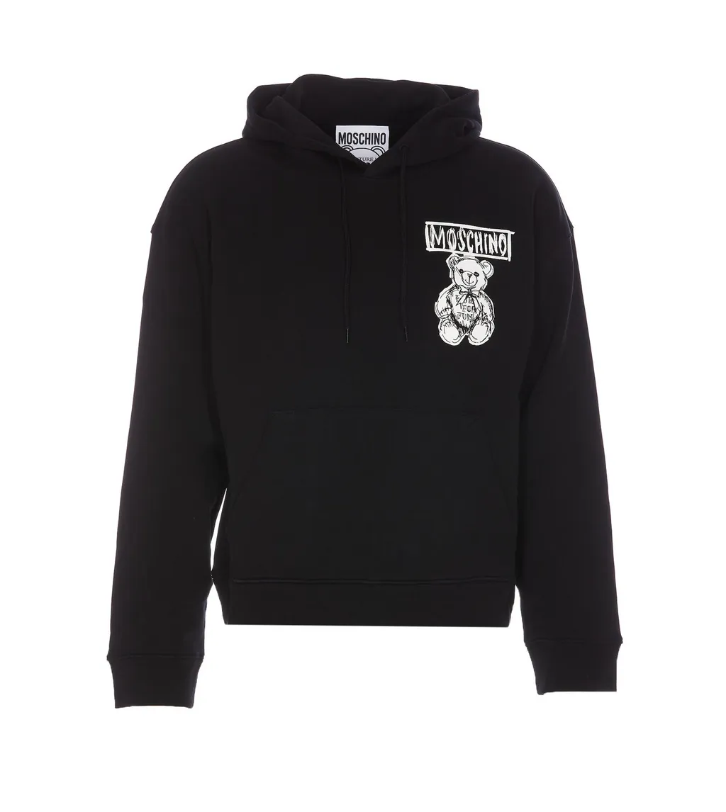 Moschino Drawstring Teddy Bear Printed Hoodie