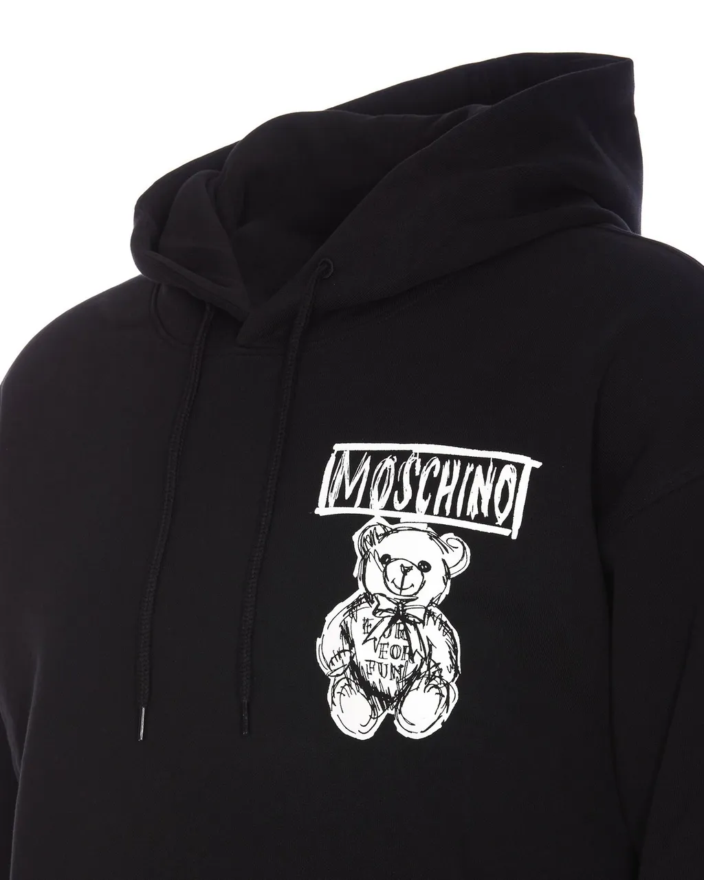 Moschino Drawstring Teddy Bear Printed Hoodie