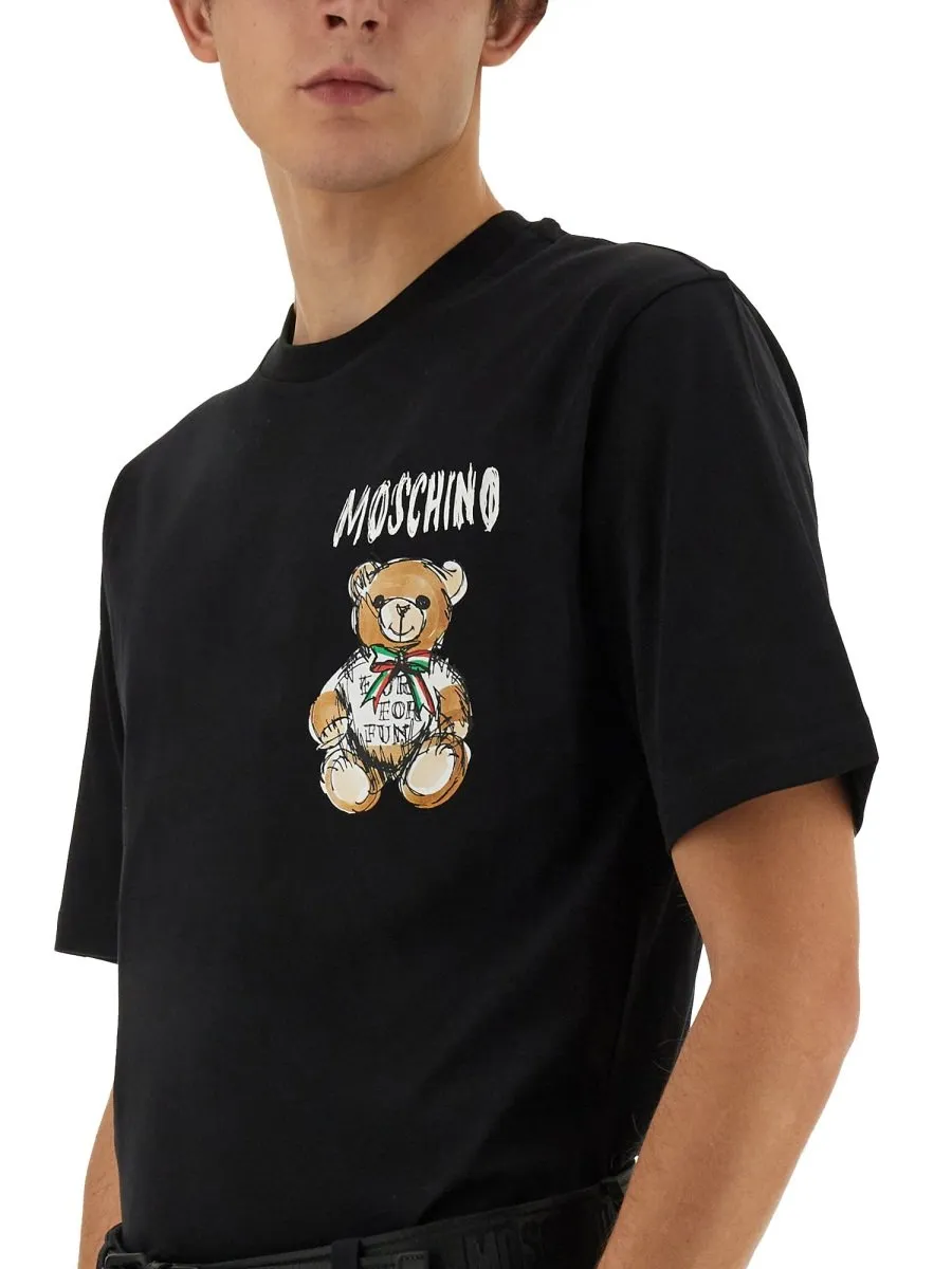 Moschino Teddy Bear Printed Crewneck T-Shirt
