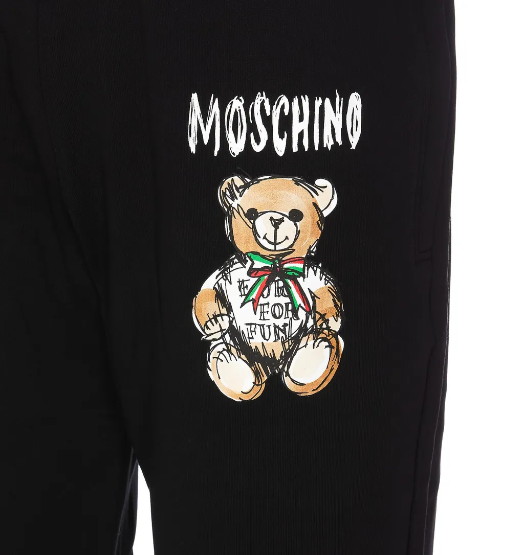 Moschino Teddy Bear Printed Straight-Leg Sweatpants