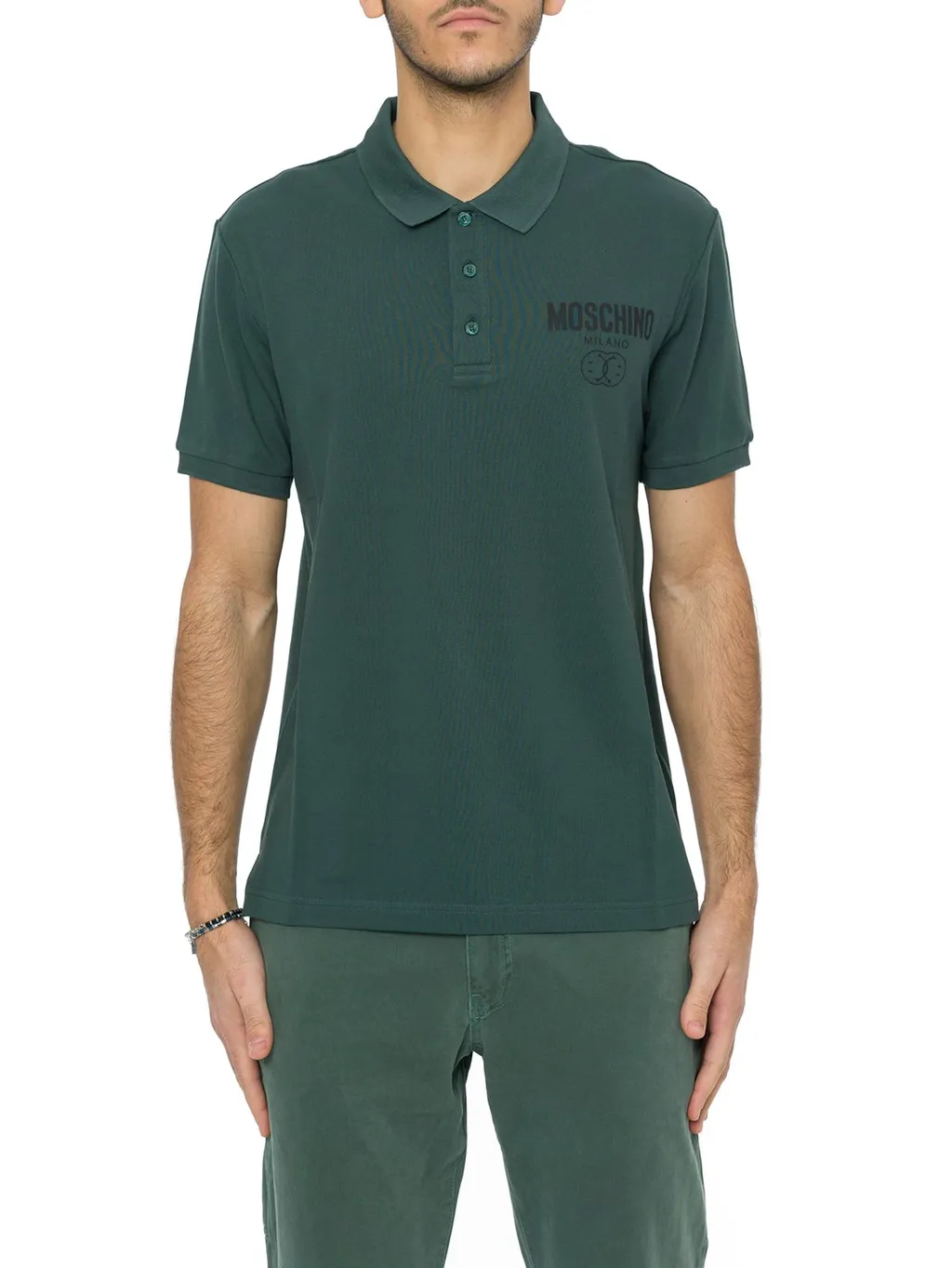 Moschino Logo Printed Short-Sleeved Polo Shirt