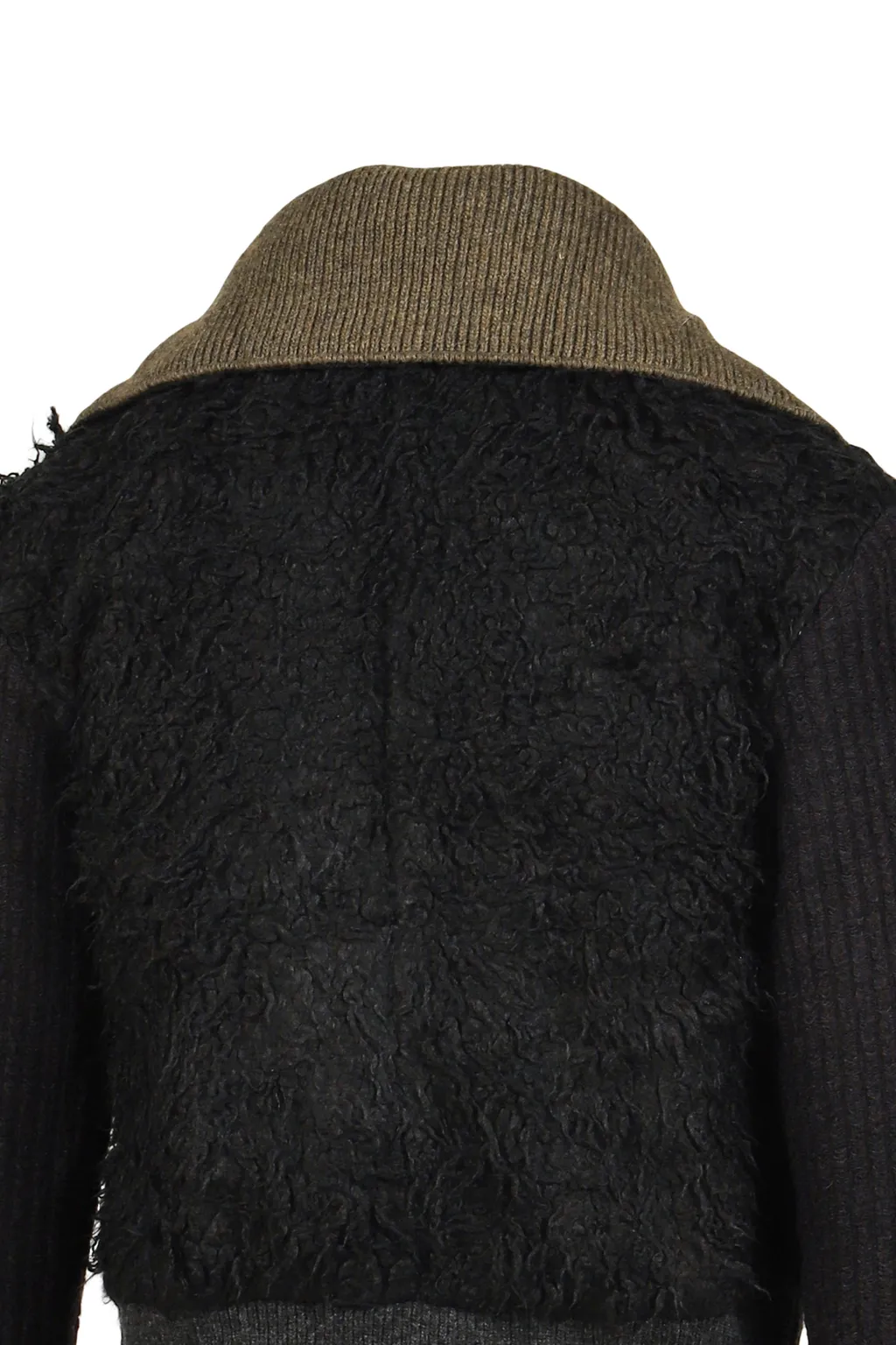 Fur Combo Knit Top / Black