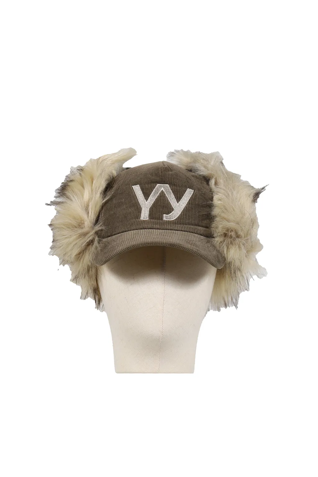 Faux Fur Corduroy Earflap Cap /Kha