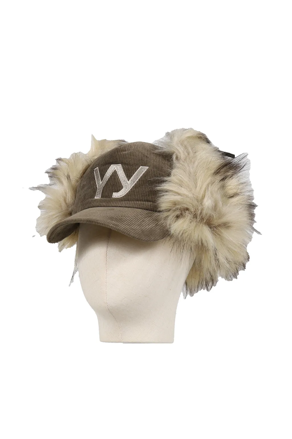Faux Fur Corduroy Earflap Cap /Kha
