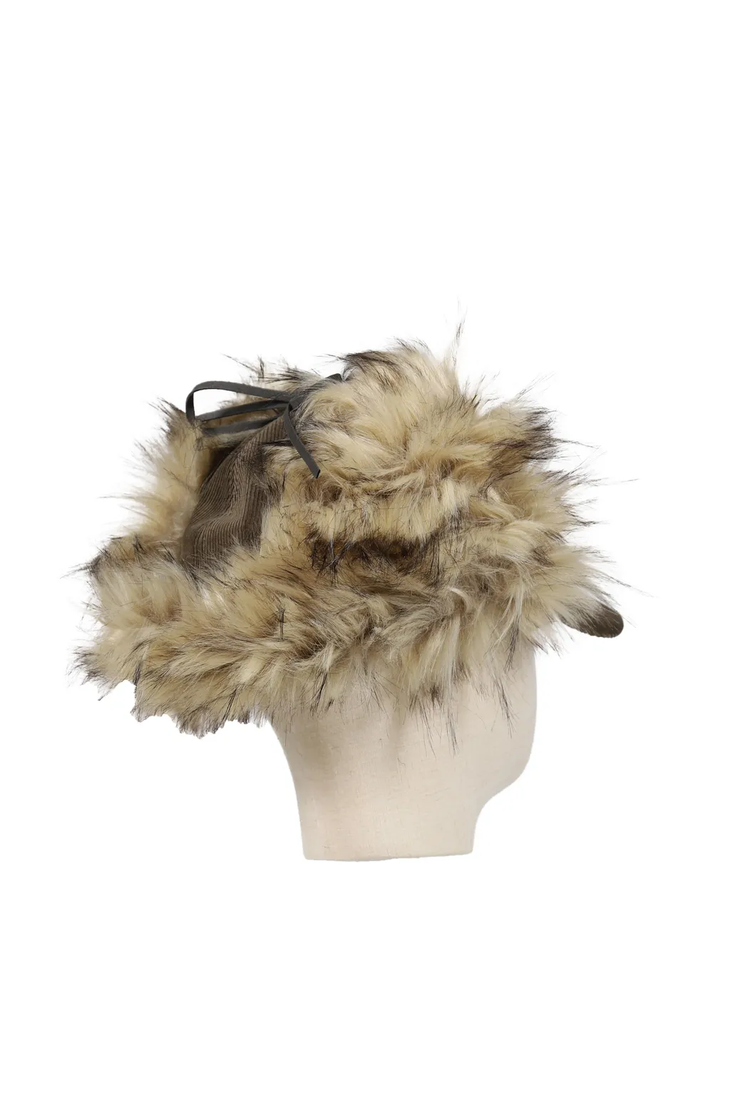 Faux Fur Corduroy Earflap Cap /Kha