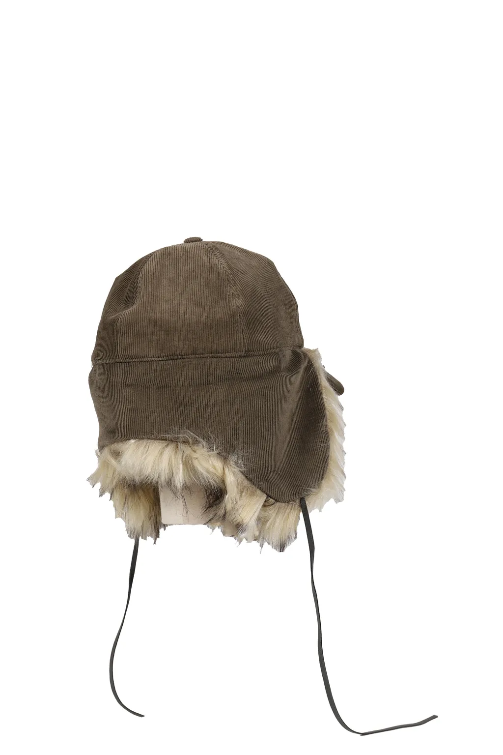 Faux Fur Corduroy Earflap Cap /Kha