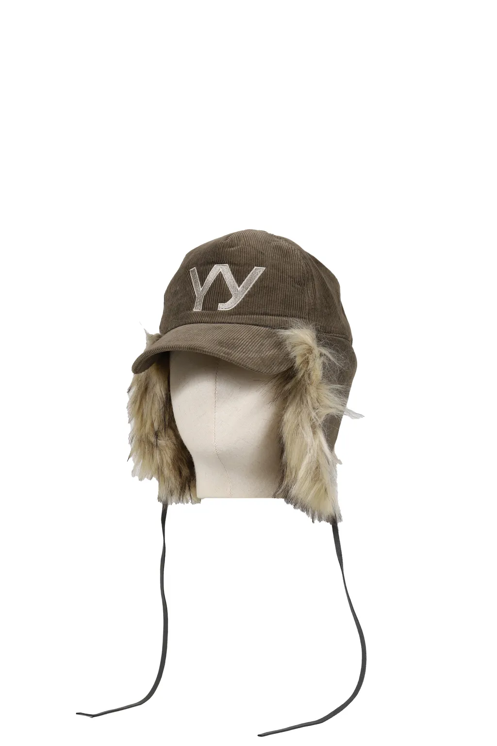 Faux Fur Corduroy Earflap Cap /Kha