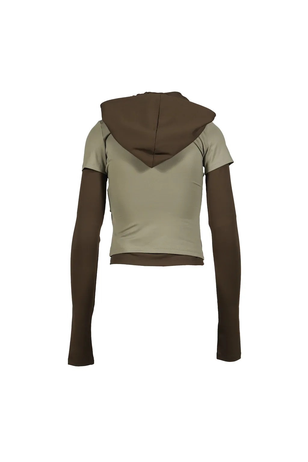 Gathered Hoodie Jersey Top / Kha