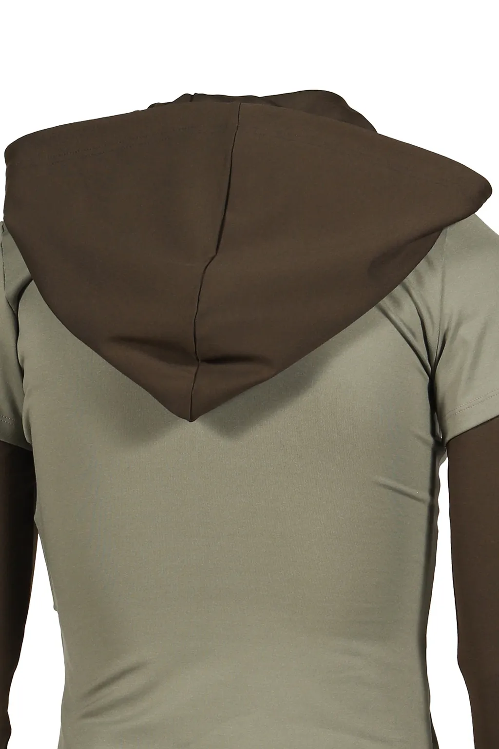Gathered Hoodie Jersey Top / Kha