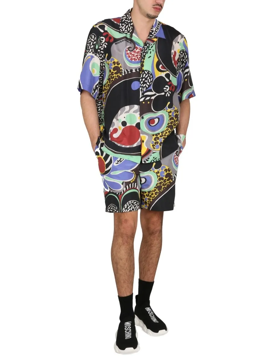 Moschino Graphic Printed High Waist Shorts