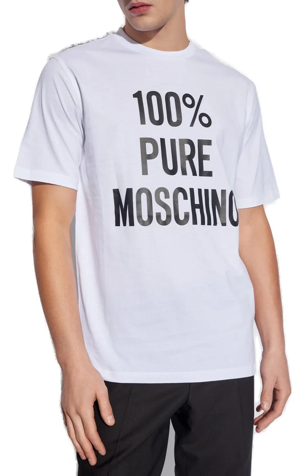 Moschino Slogan Printed Crewneck T-Shirt