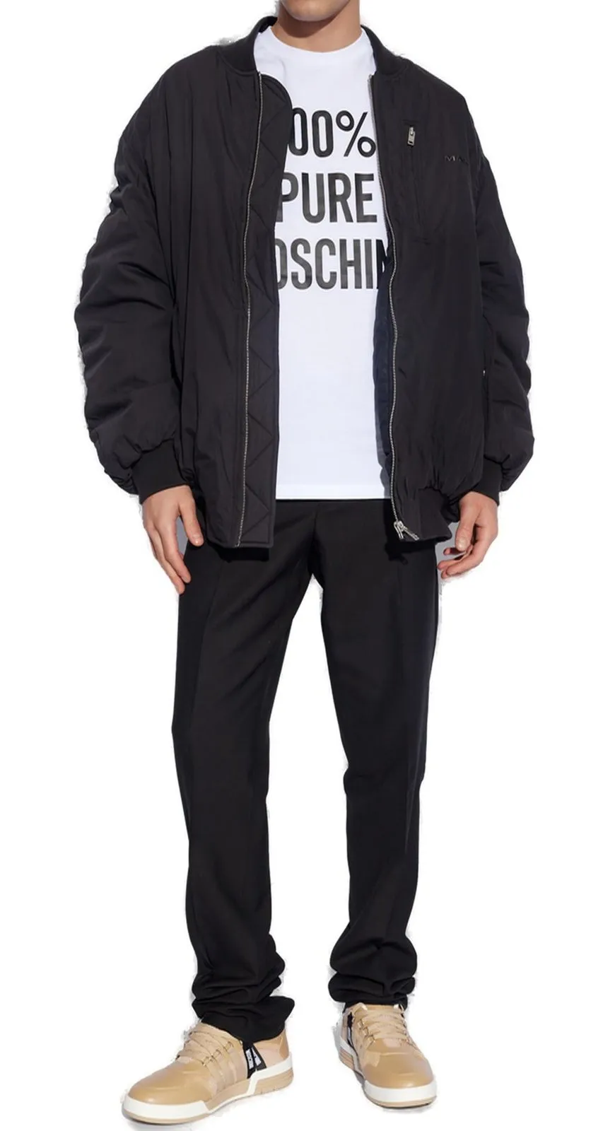 Moschino Slogan Printed Crewneck T-Shirt