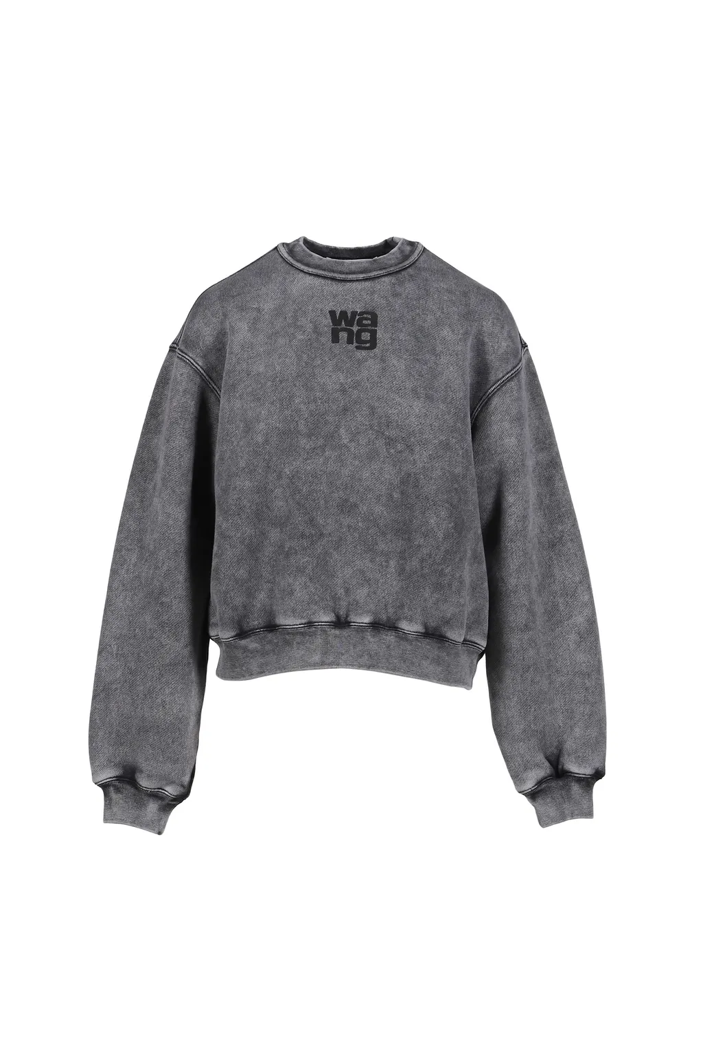 Essential Terry Crew Sweatshirt W/ Puff Paint Logo / Washed Granite
