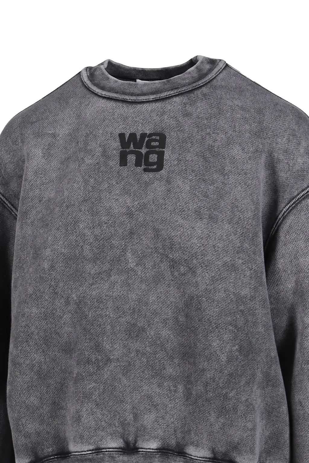 Essential Terry Crew Sweatshirt W/ Puff Paint Logo / Washed Granite
