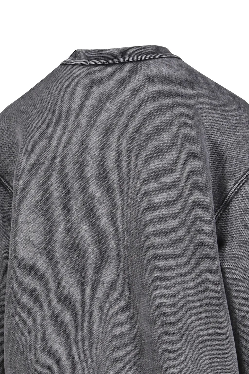 Essential Terry Crew Sweatshirt W/ Puff Paint Logo / Washed Granite