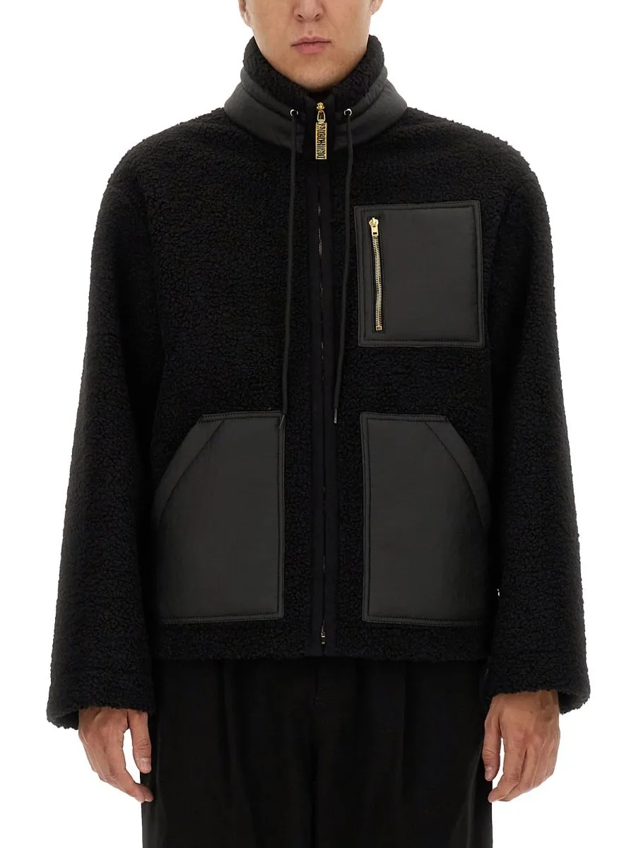 Moschino Stand-Up Collar Shearling Jacket