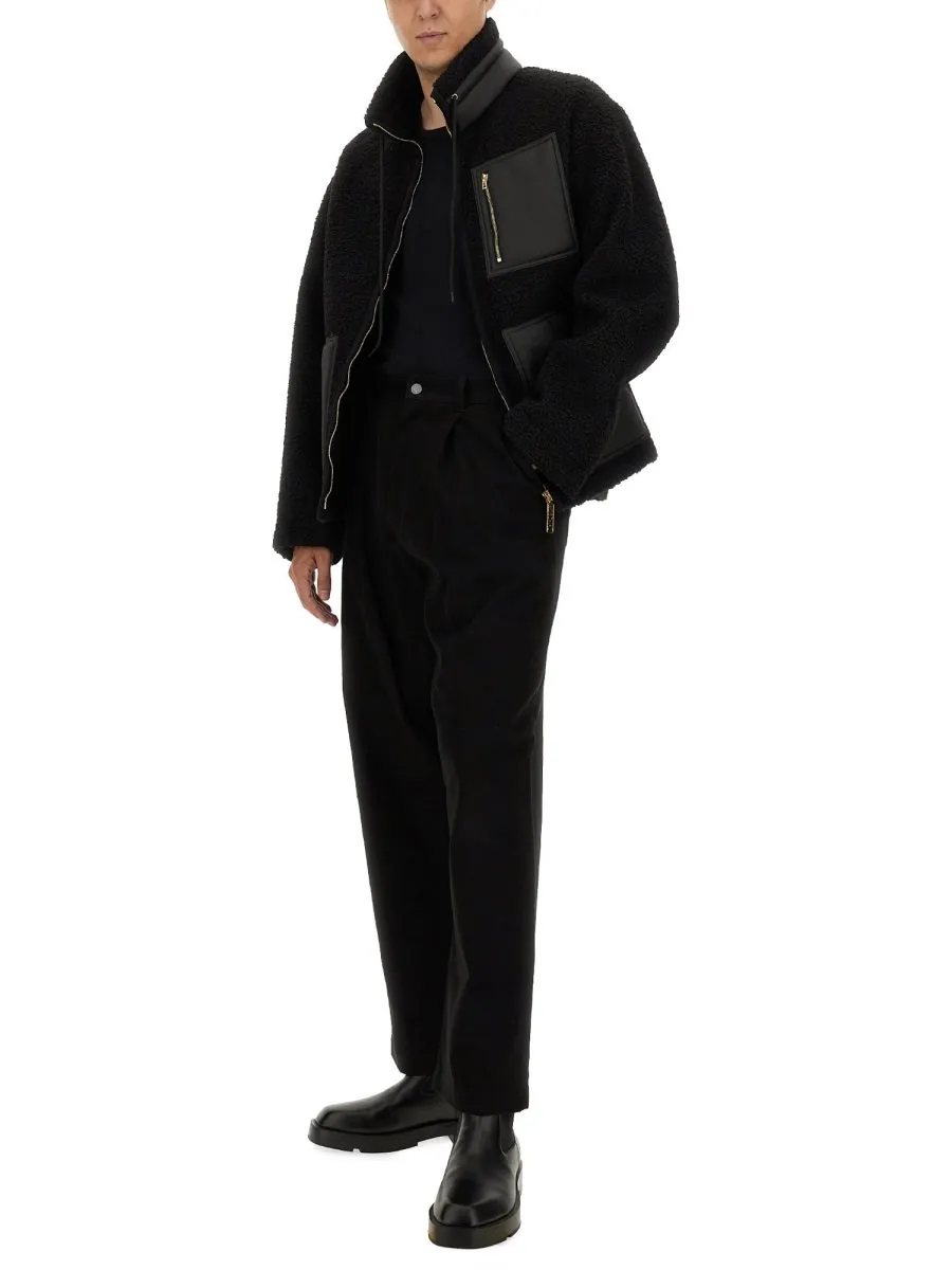 Moschino Stand-Up Collar Shearling Jacket