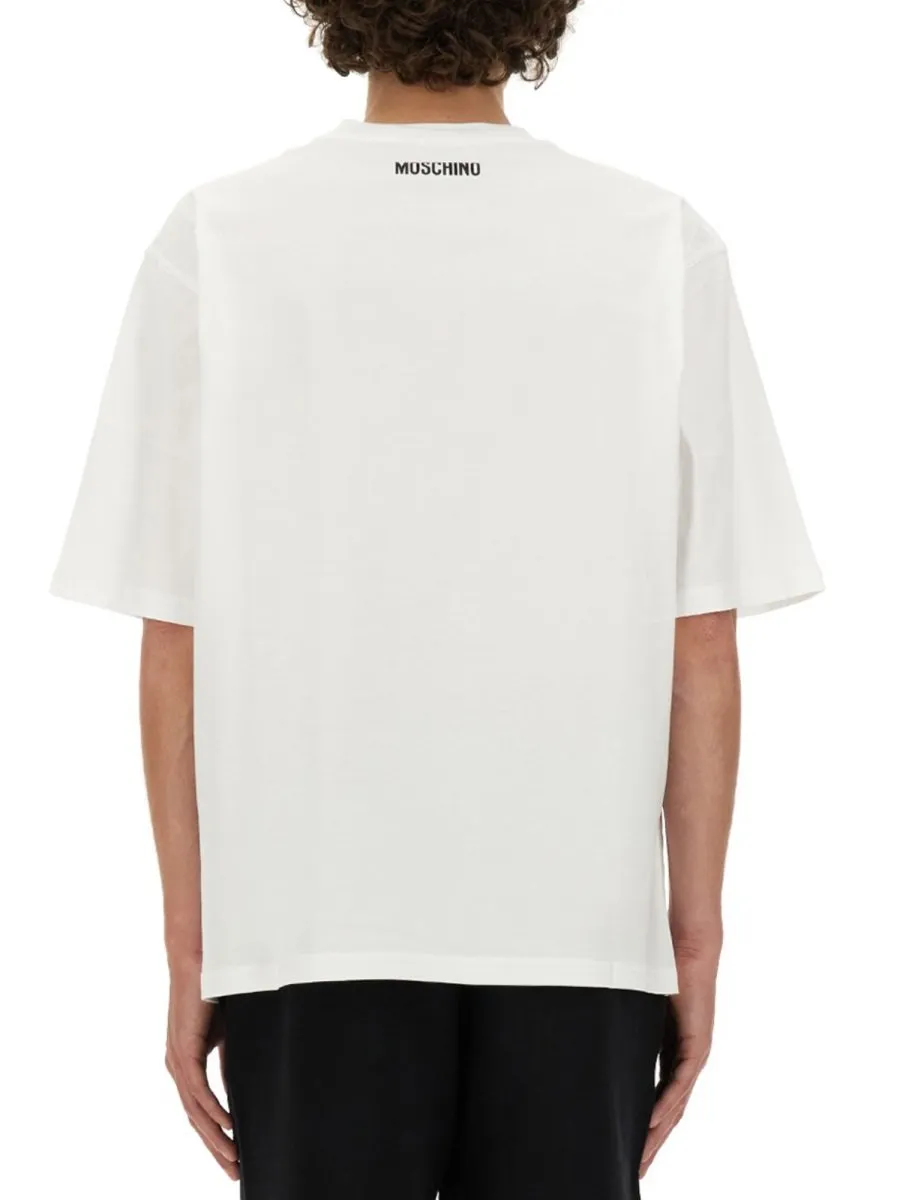 Moschino Slogan Printed Crewneck T-Shirt