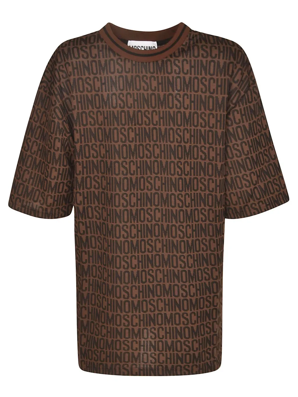 Moschino All-Over Logo Embroidered Crewneck T-Shirt