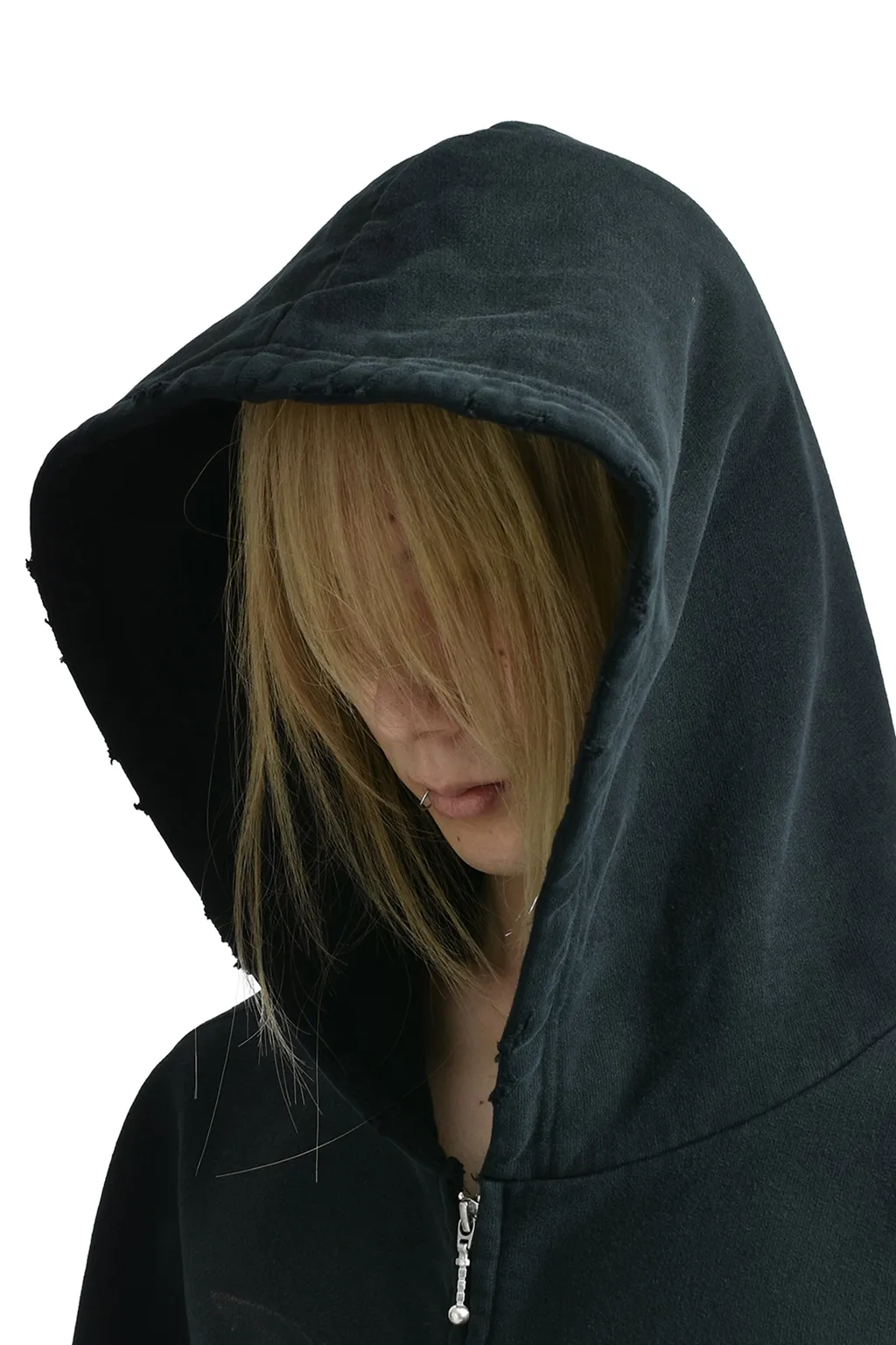 Ethnic Zip Hoodie / Black