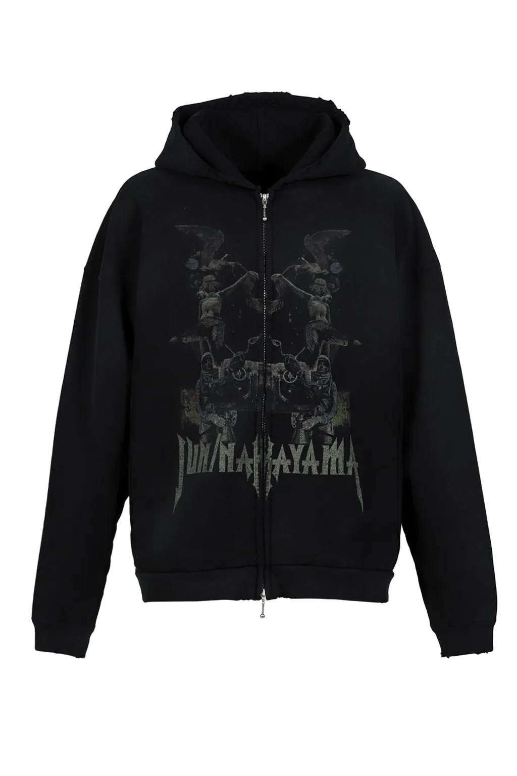 Ethnic Zip Hoodie / Black