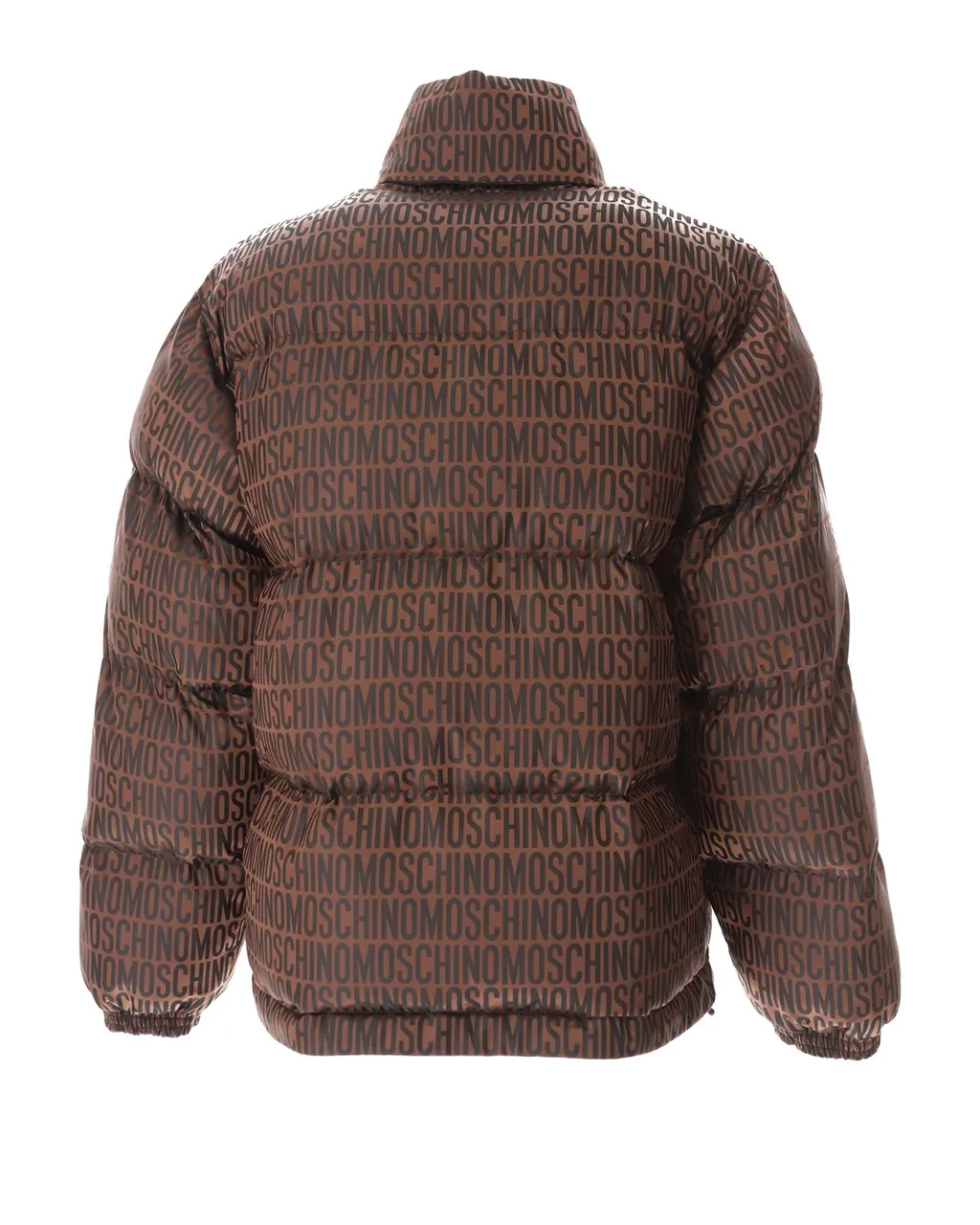 Moschino Allover Logo Zip-Up Puffer Coat