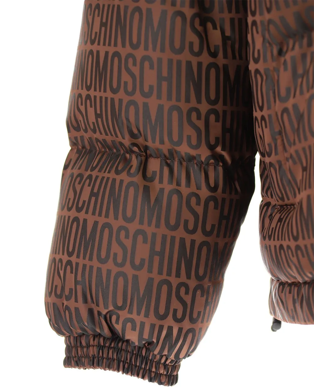 Moschino Allover Logo Zip-Up Puffer Coat
