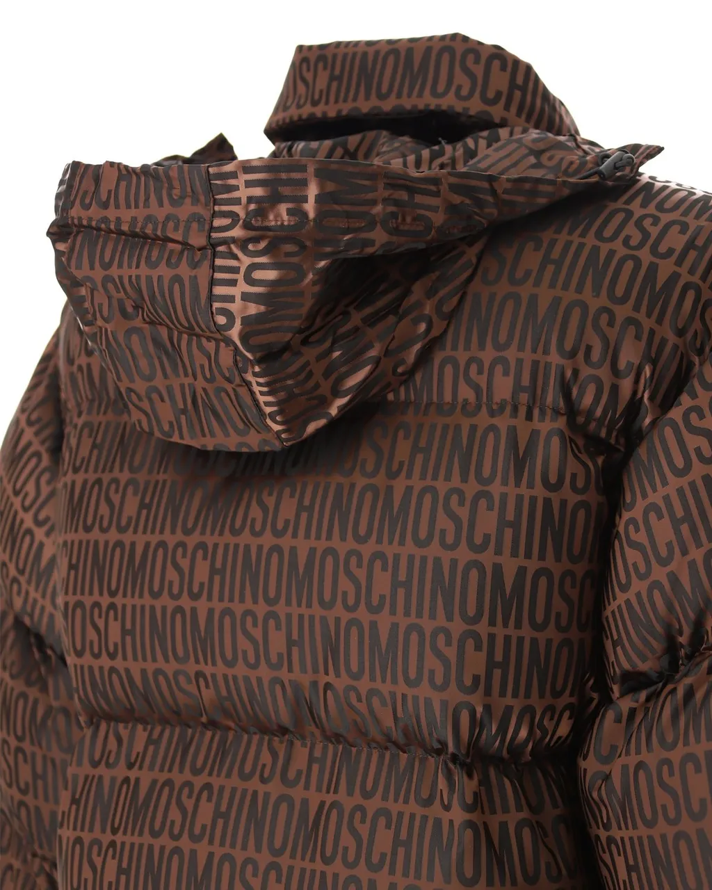 Moschino Allover Logo Zip-Up Puffer Coat