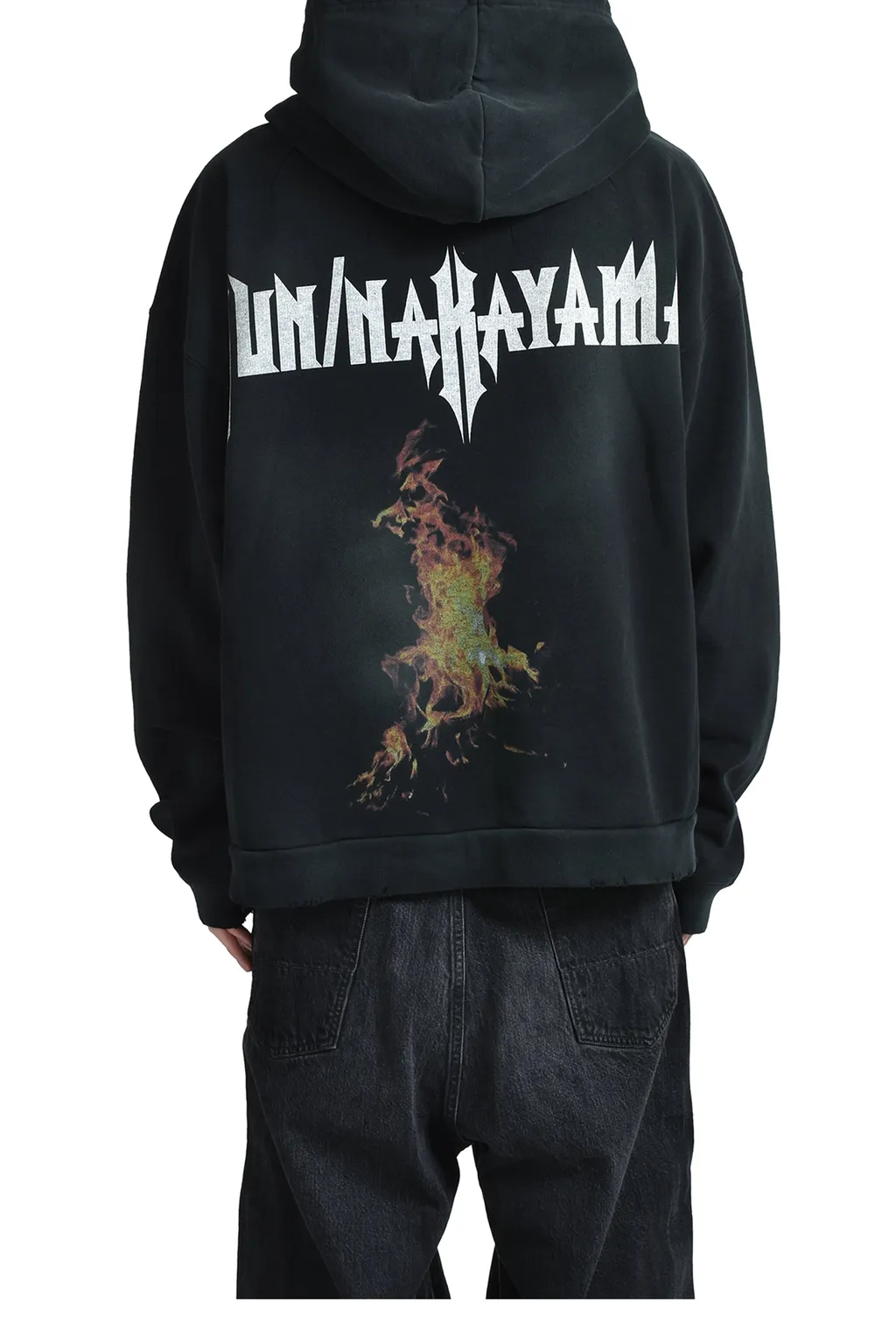 Flame Zip Hoodie / Black
