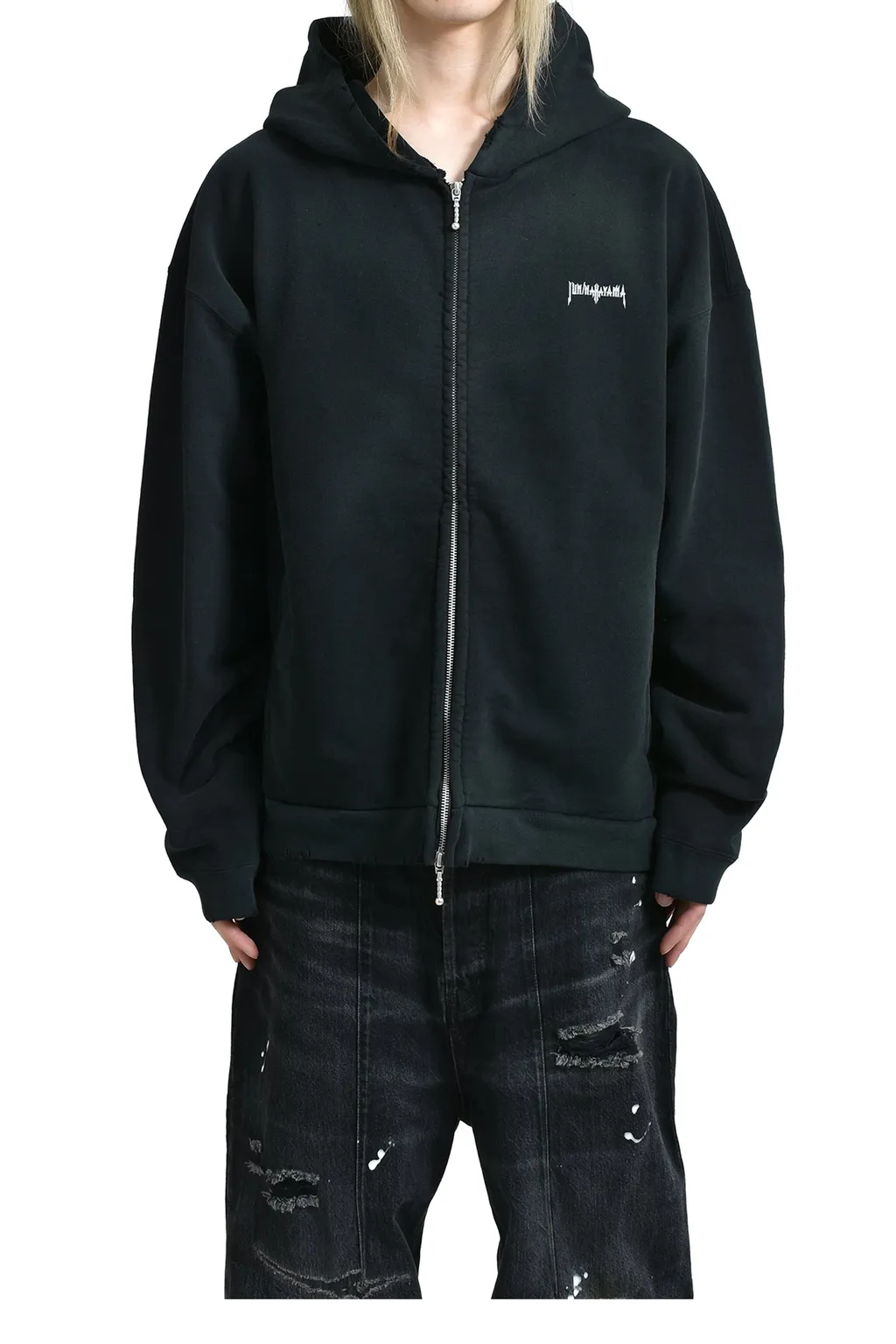 Flame Zip Hoodie / Black