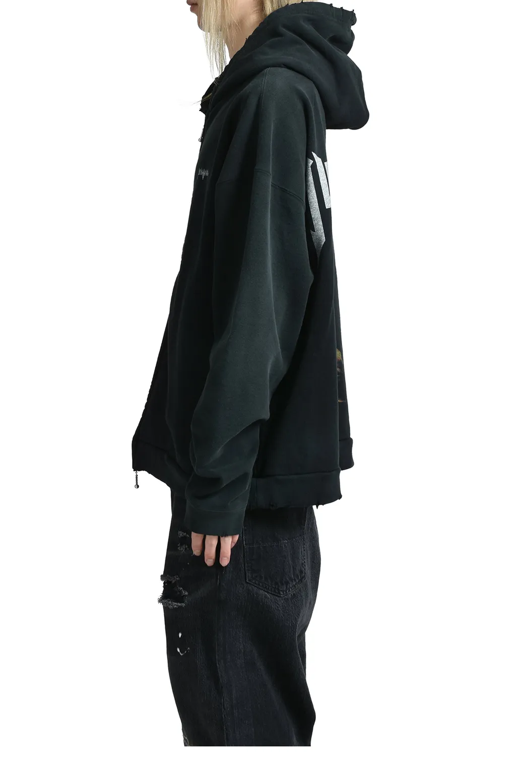 Flame Zip Hoodie / Black