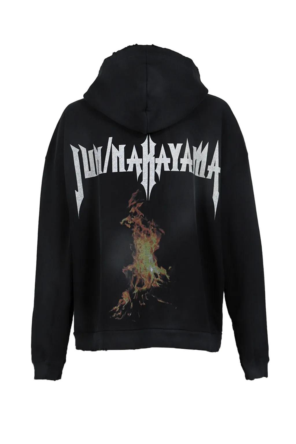 Flame Zip Hoodie / Black
