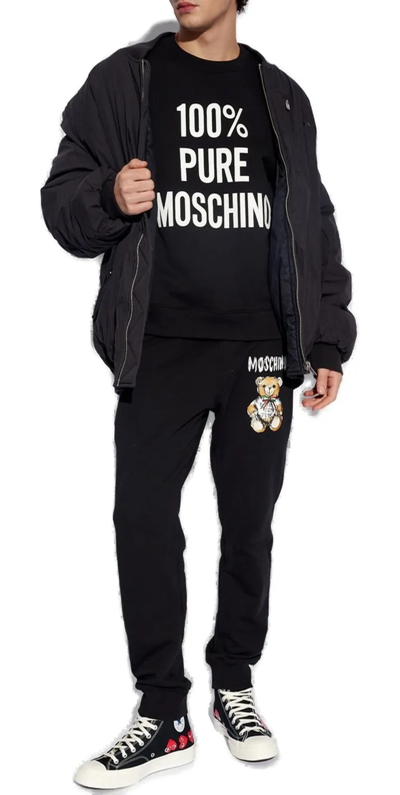 Moschino Slogan Printed Crewneck Sweatshirt