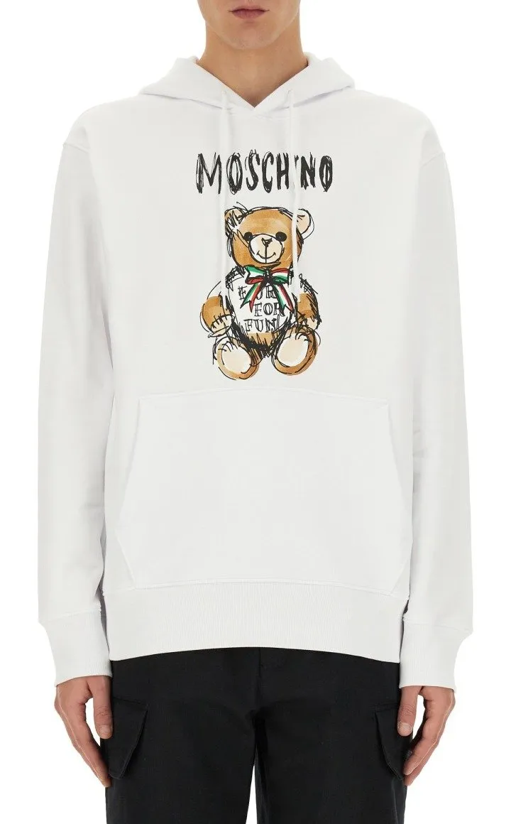 Moschino Teddy Bear Printed Drawstring Hoodie