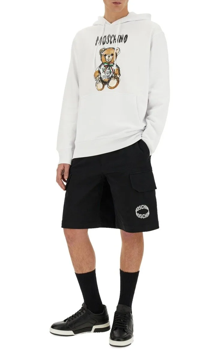 Moschino Teddy Bear Printed Drawstring Hoodie
