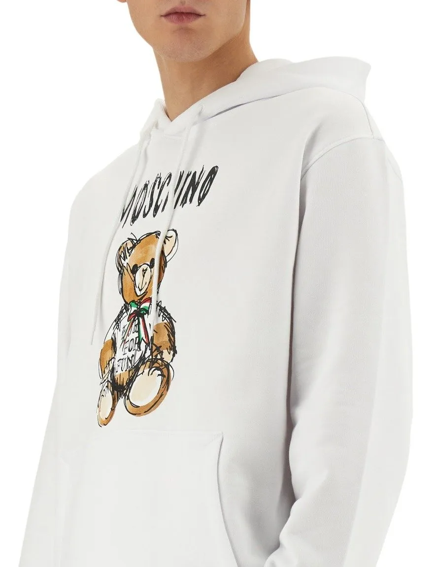 Moschino Teddy Bear Printed Drawstring Hoodie