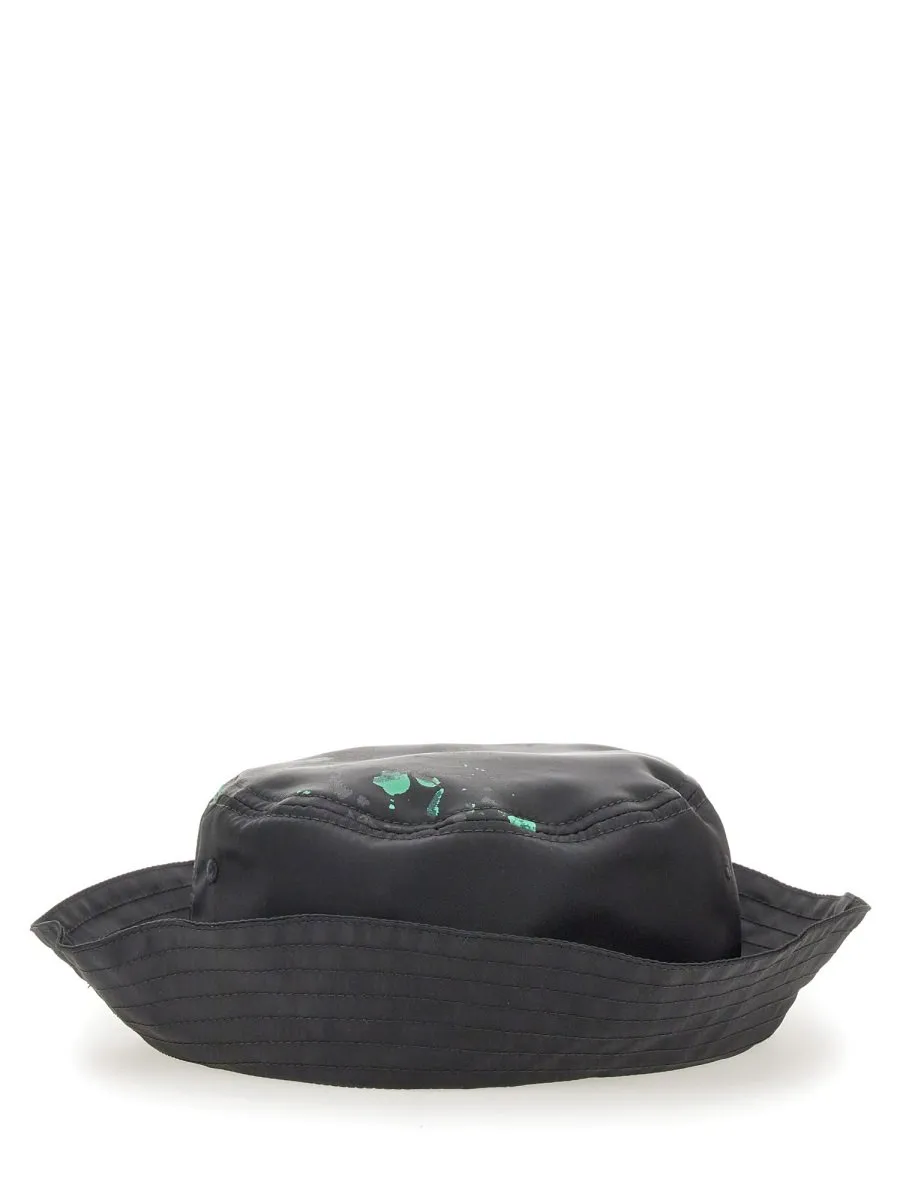 Moschino Logo Printed Flat Crown Bucket Hat