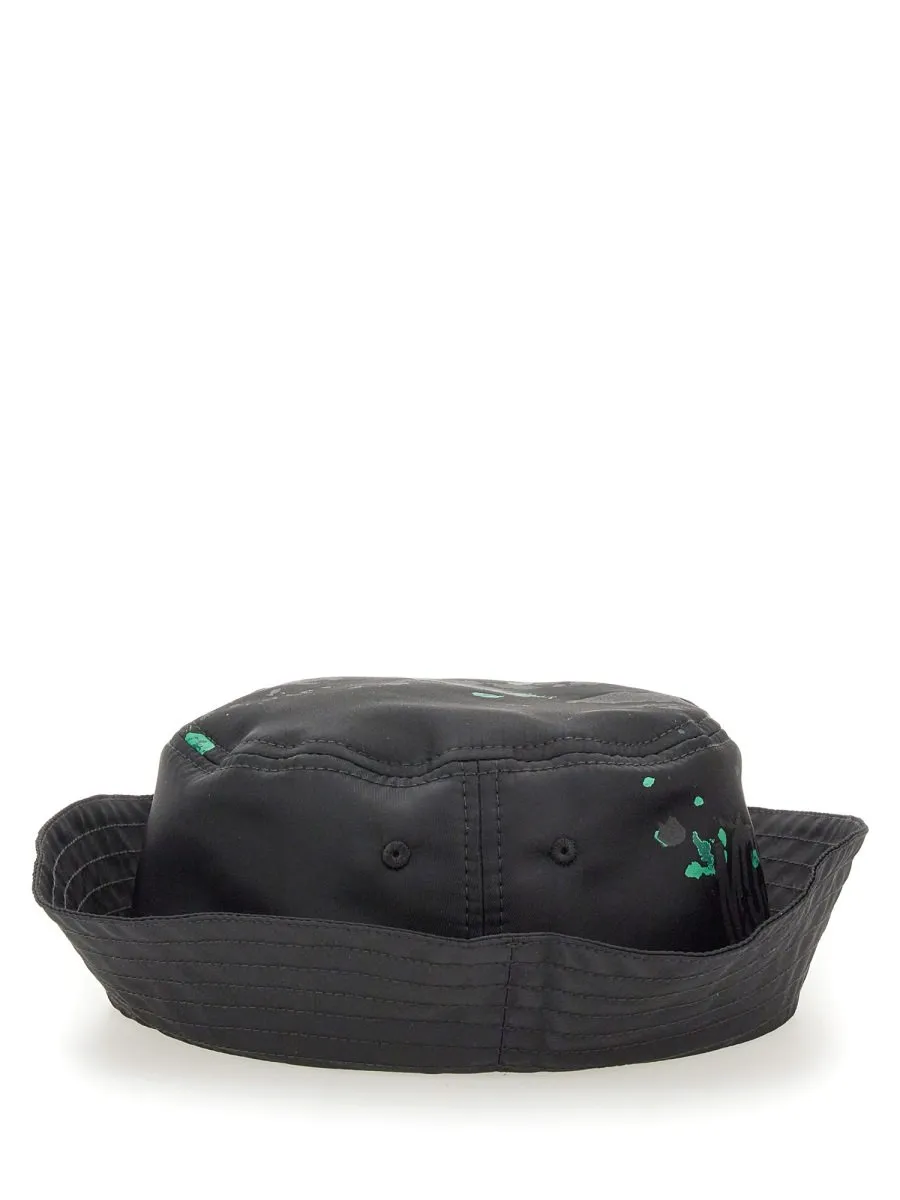 Moschino Logo Printed Flat Crown Bucket Hat