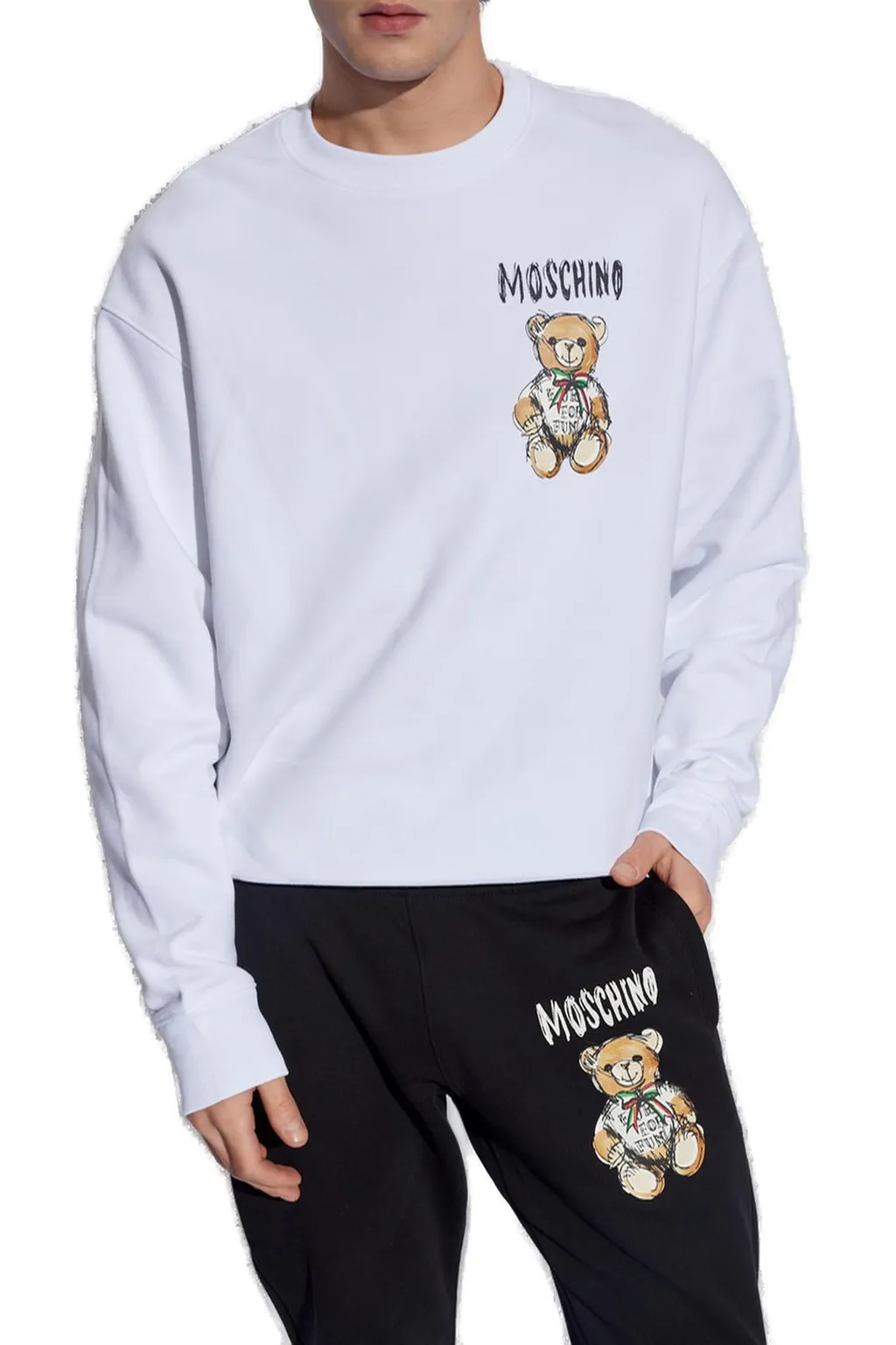 Moschino Teddy Bear Printed Crewneck Sweatshirt