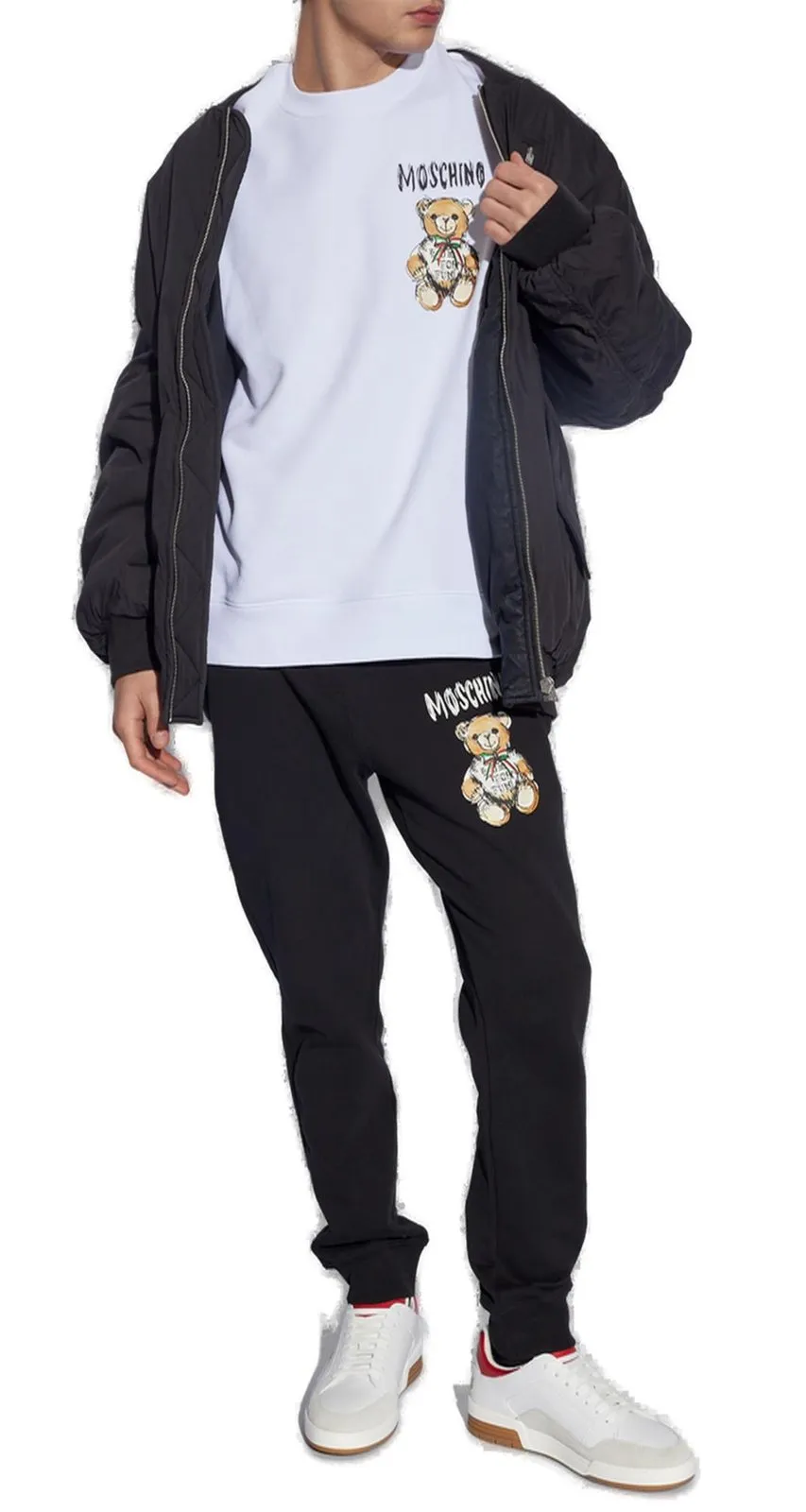 Moschino Teddy Bear Printed Crewneck Sweatshirt
