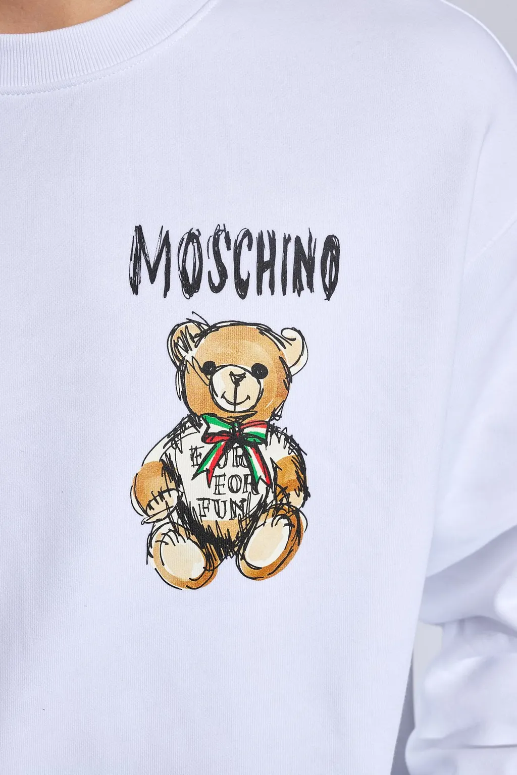 Moschino Teddy Bear Printed Crewneck Sweatshirt