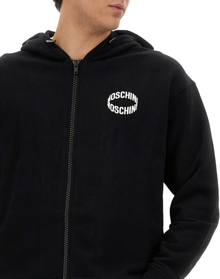 Moschino Logo Printed Zip-Up Sweatshirt