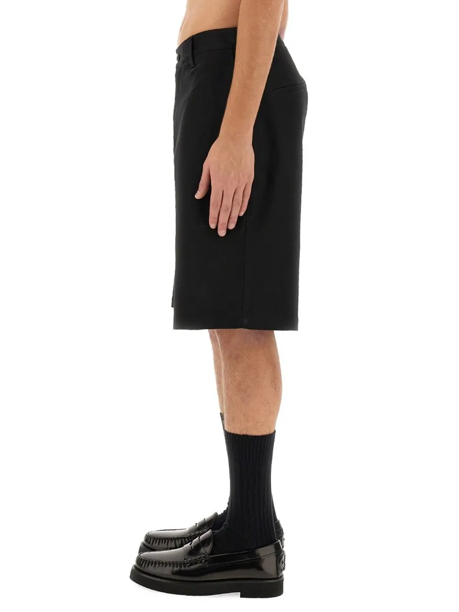Moschino Logo Patch Belt-Looped Shorts