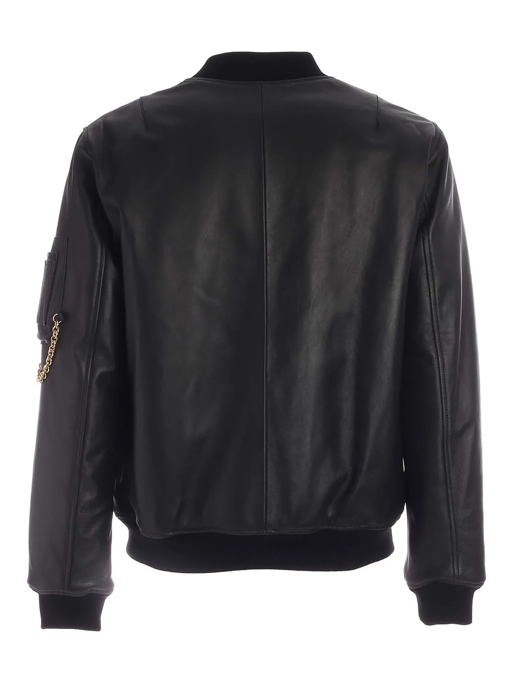 Moschino Logo Plaque Zip-Up Bomber Jacket